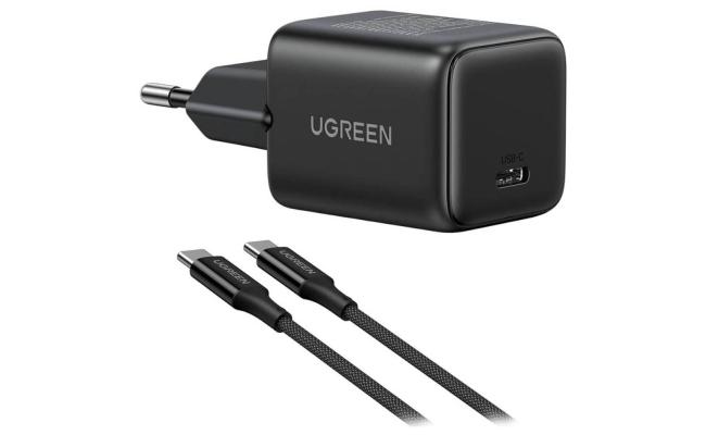 UGREEN Nexode X513 30W GaN II USB-C Fast Charger + 1M USB-C Cable Set – Black